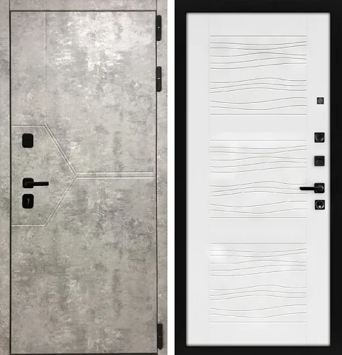Железная дверь светлый бетон №86