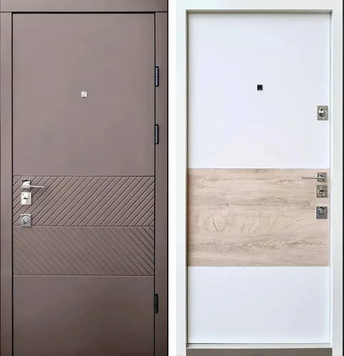 Дверь входная в квартиру двухцветная №109