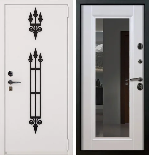 Входная железная дверь с ковкой №16