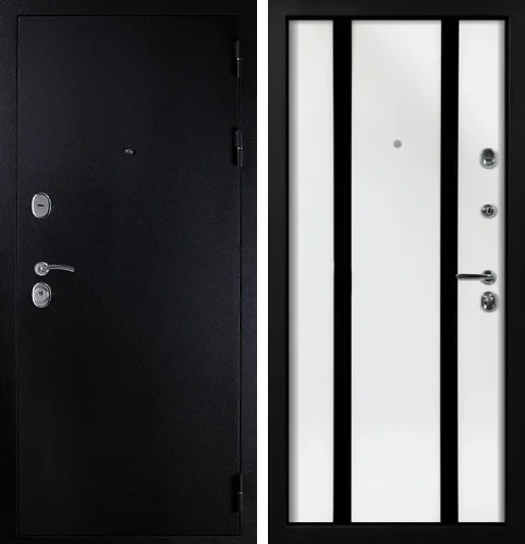 Входная антивандальная дверь белая внутри №12