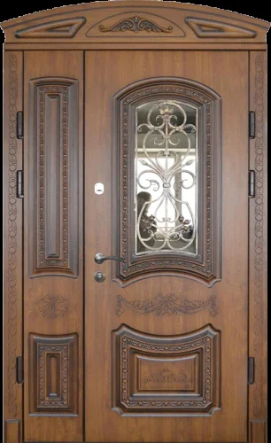 Входная дверь из массива дуба в арочный проем №16