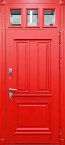 Высокая красная дверь в английском стиле №73