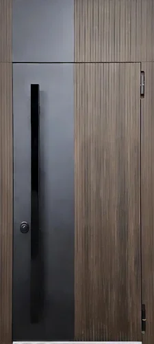 Дверь с гигантской ручкой и фрамугой в современном стиле №46