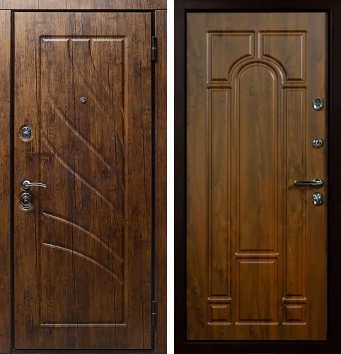 Металлическая дверь с деревянной отделкой №66