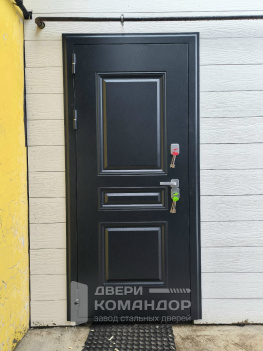 Входная дверь Диксон Термо букле чёрный / дуб сонома светлый АСД